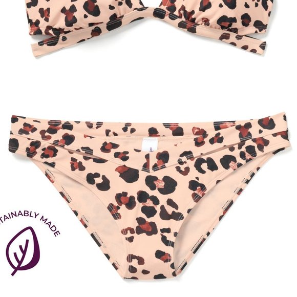 Adore Me Cross Straps Leopard Bikini Top Crop Top - Picture 4 of 14